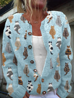 Moxley | Cardigan en maille à motif félin