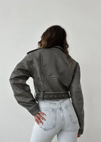 Ambrésia | Veste en simili cuir lavé pour femmes