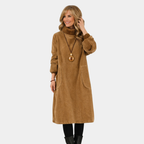 Sofia | Robe midi en tricot élégante avec col roulé