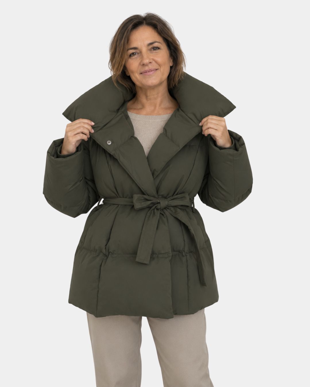 Alixène | Veste matelassée pour femmes avec ceinture à la taille