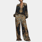 Valentina | Ensemble Floral Baroque avec Pantalon Palazzo