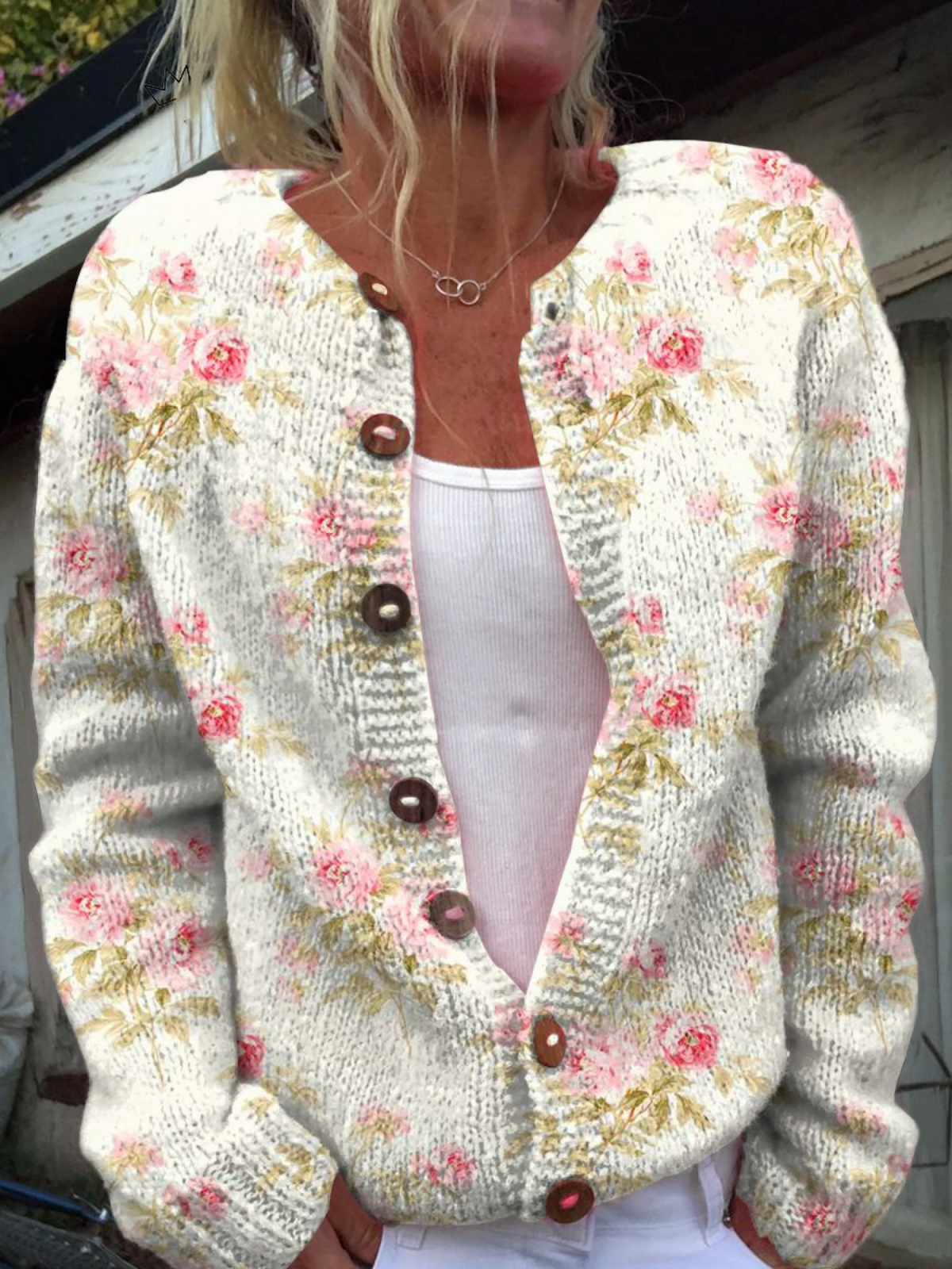 Kerensa™ | Cardigan en maille floral vintage