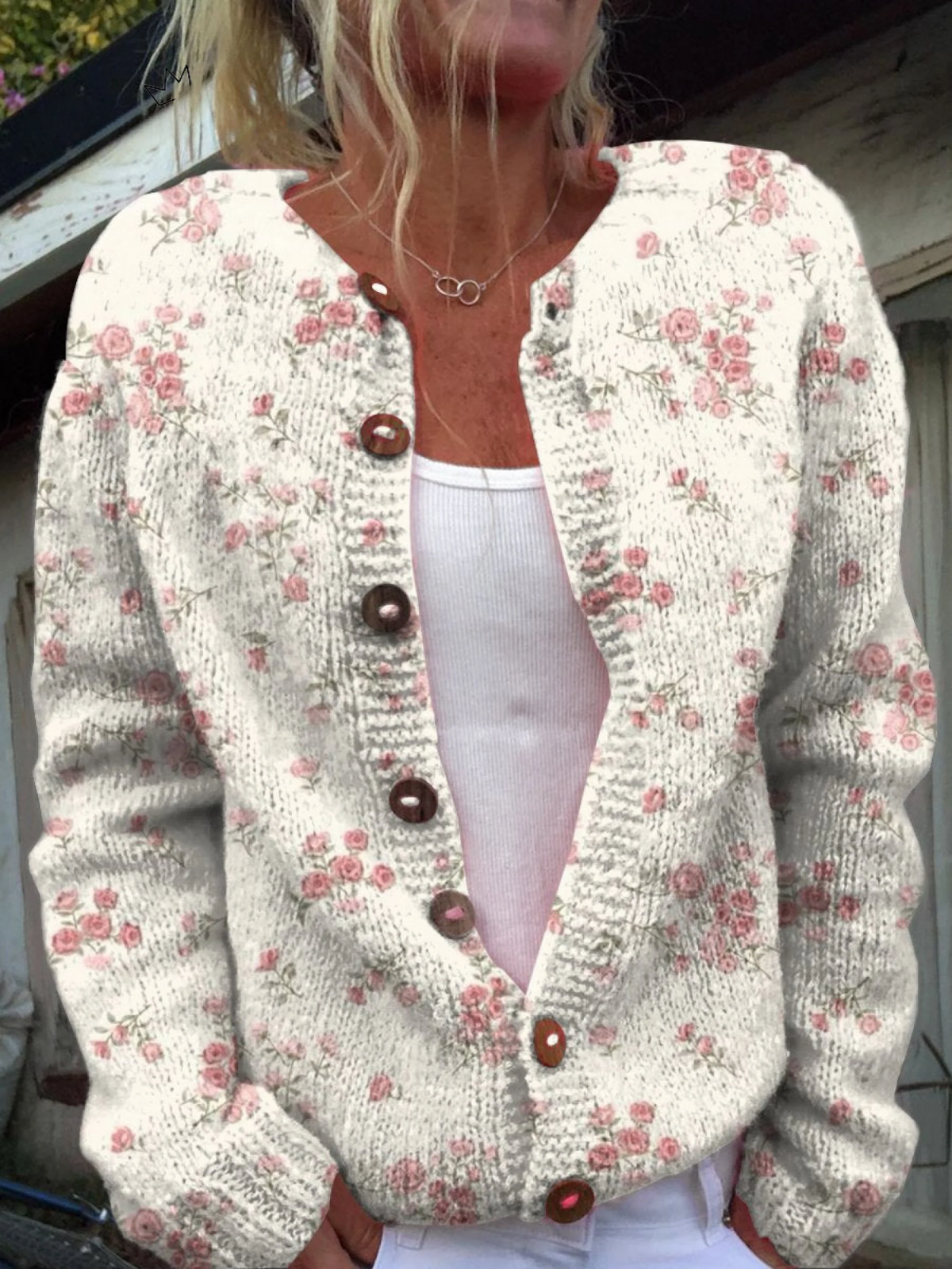 Evanthea™ | Cardigan en maille floral vintage