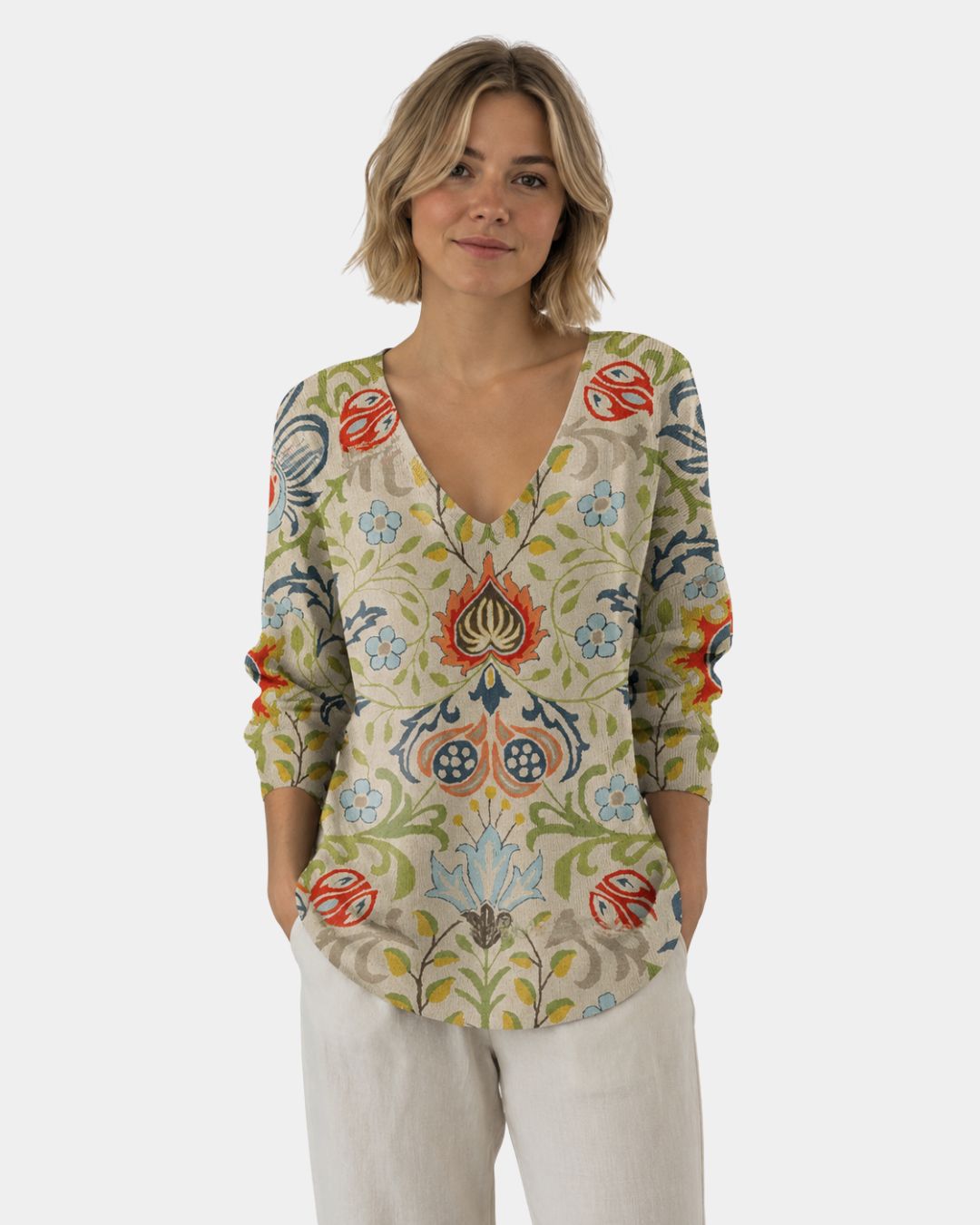Margaux | Pull en tricot avec décolleté en V