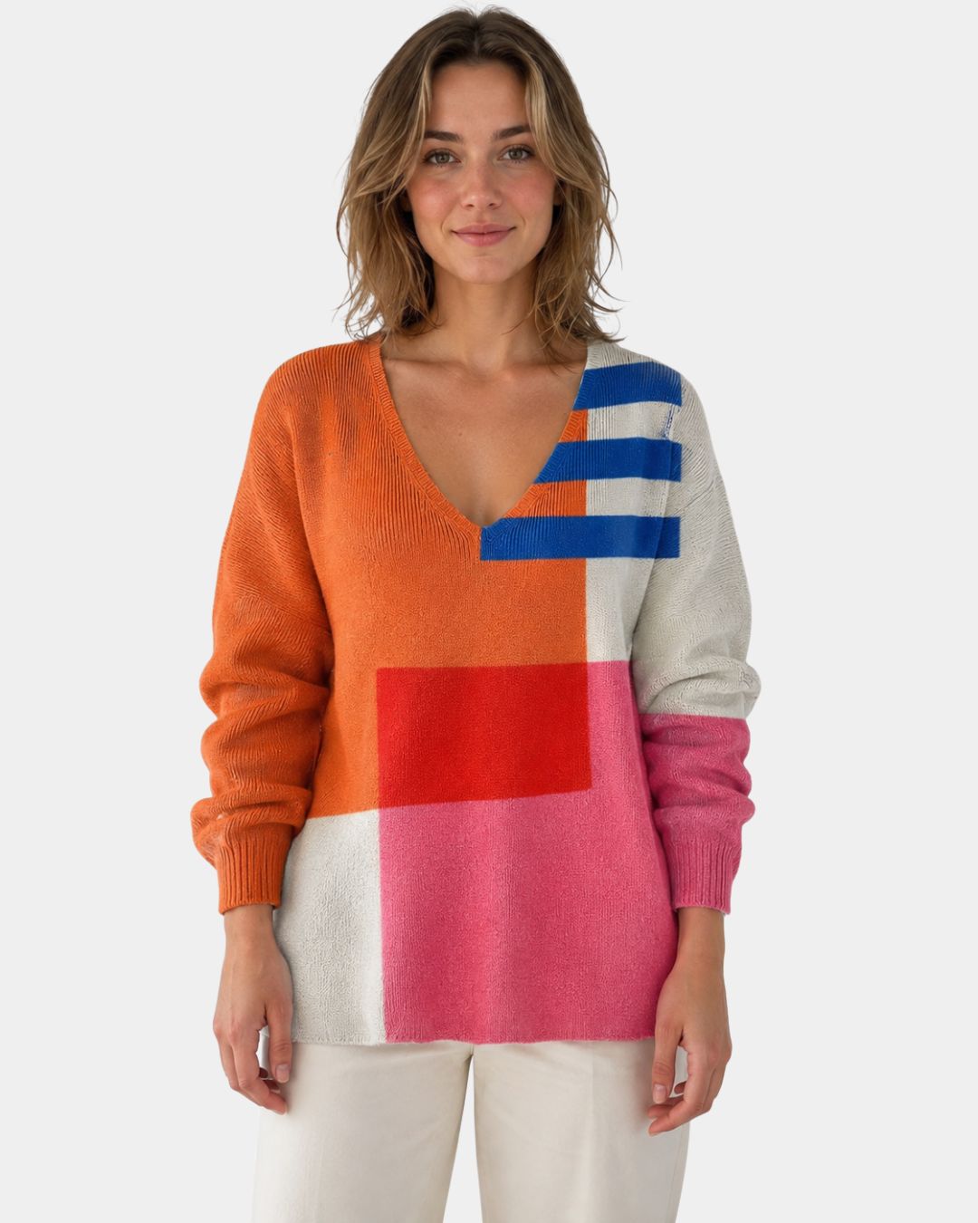 Anais | Pull en tricot avec décolleté en V