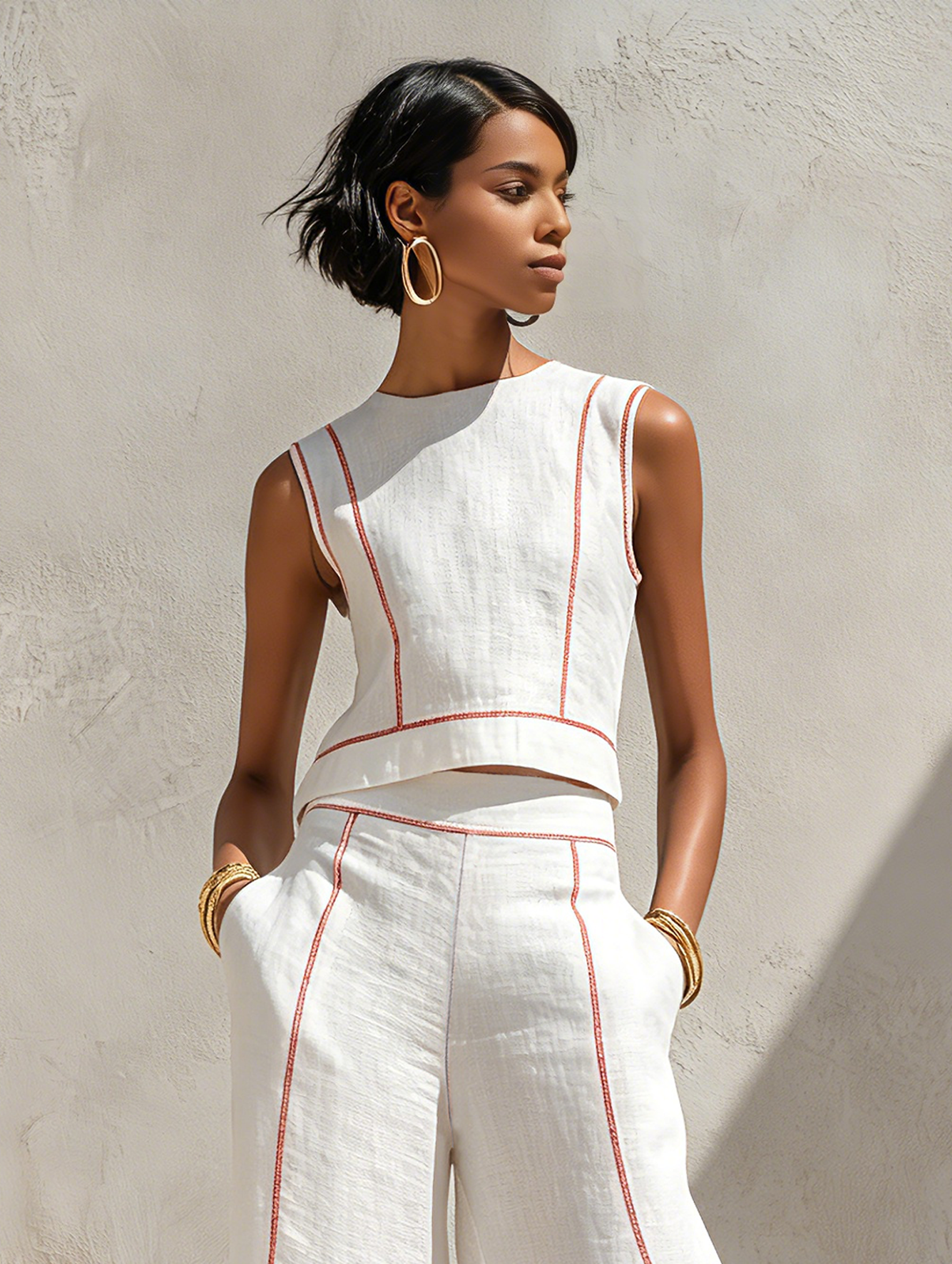 Aymone | Ensemble pantalon et blouse au design moderne