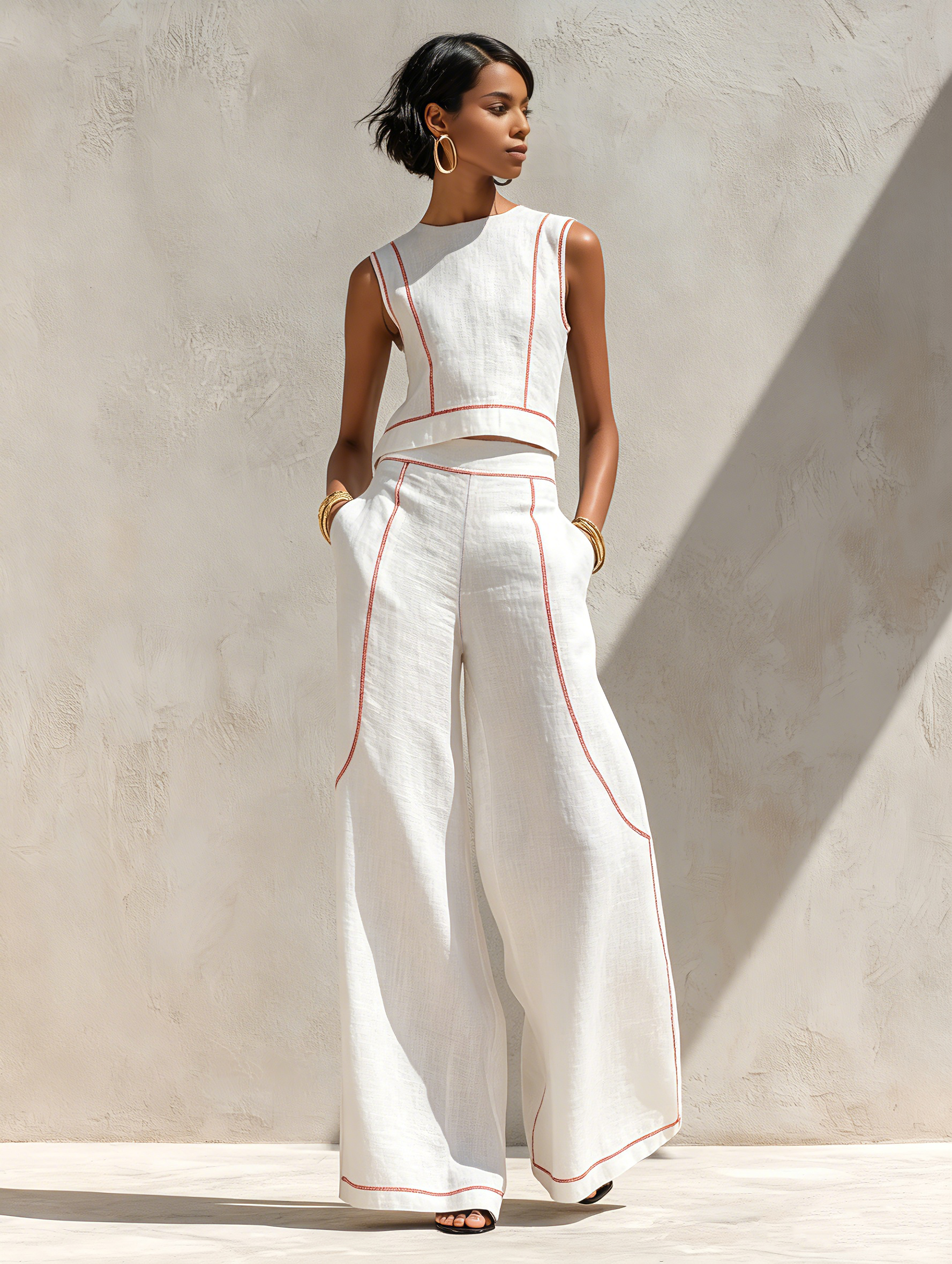Aymone | Ensemble pantalon et blouse au design moderne