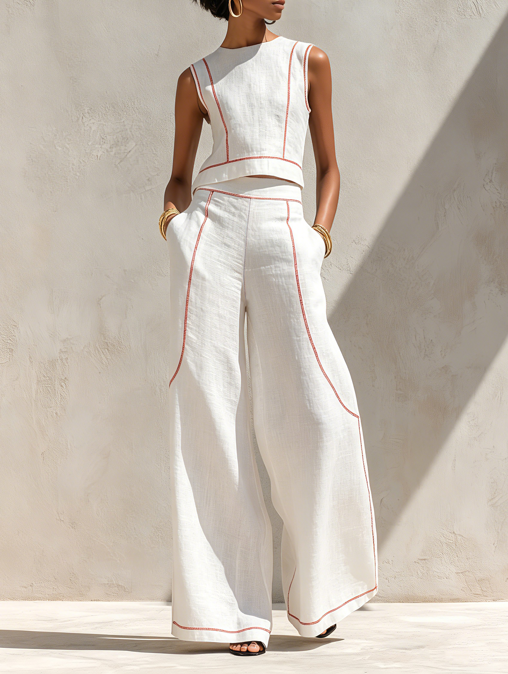 Aymone | Ensemble pantalon et blouse au design moderne