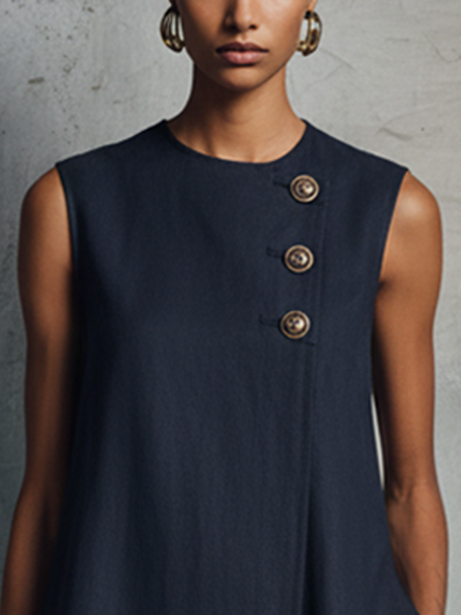 Alba | Robe Mini Boutonnage Doré