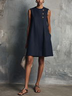 Alba | Robe Mini Boutonnage Doré