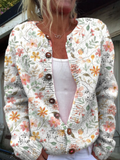 Greta™ | Cardigan en maille floral vintage