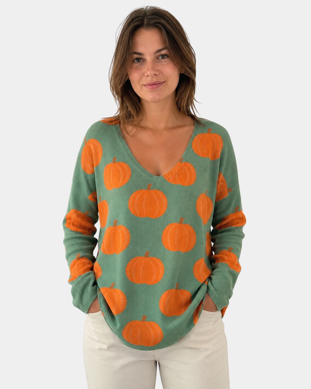 Lucie | Pull en tricot avec décolleté en V