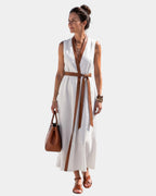 Osanne | Robe midi avec détail contrasté