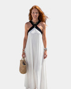 Ména | Robe midi à décolleté croisé
