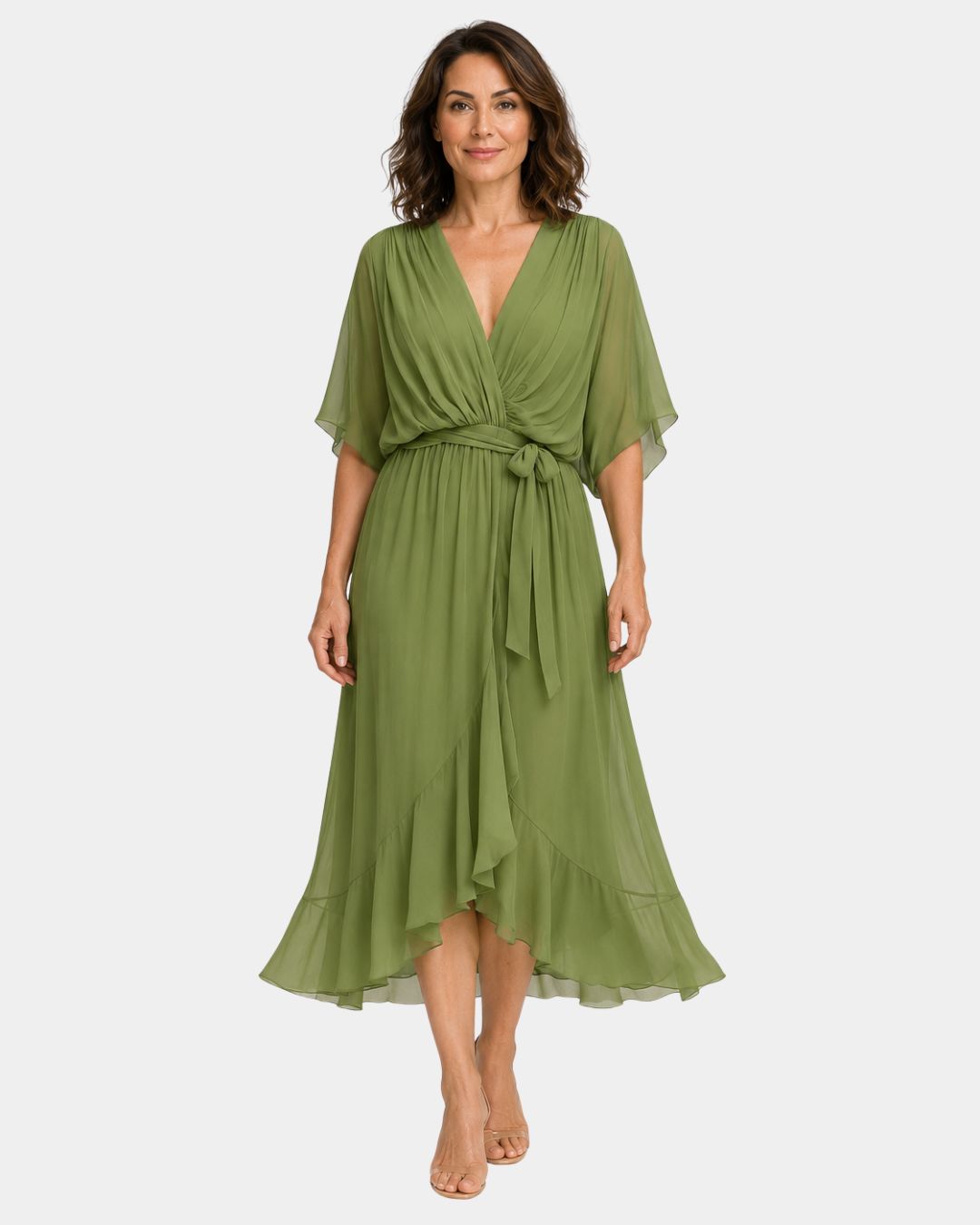 Carmen | Robe en chiffon avec décolleté en V