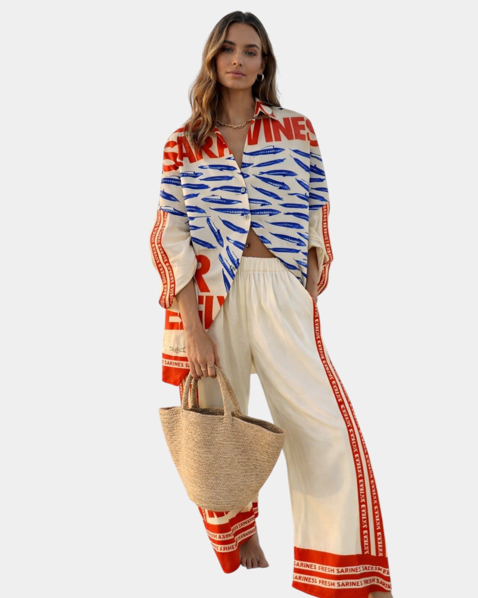 Angélique | Ensemble élégant d’été avec pantalon et chemise
