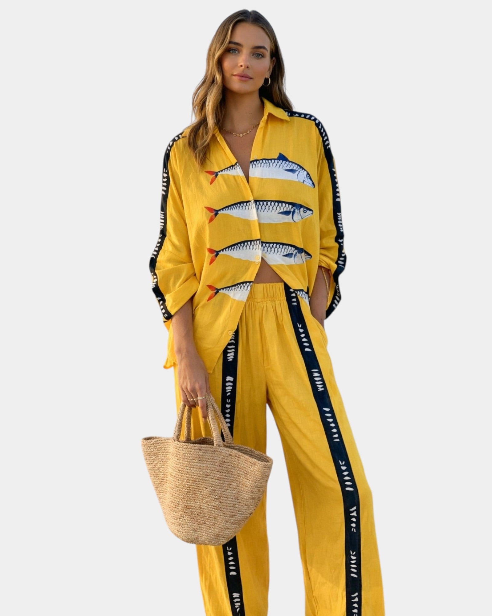 Cassandre | Ensemble élégant d’été avec pantalon et chemise
