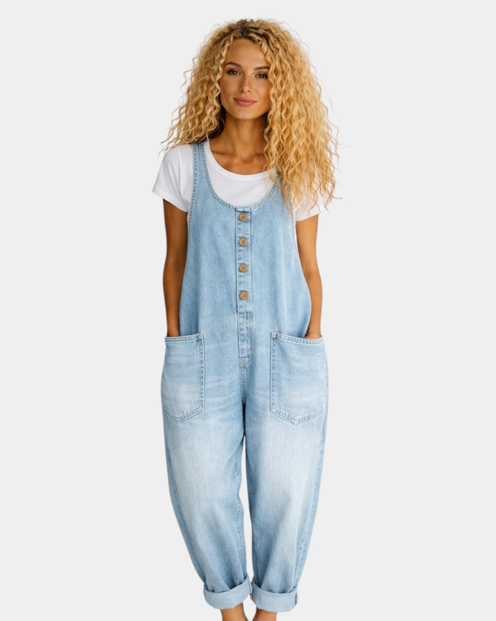 Lorena |  Salopette en denim coton vintage lavé
