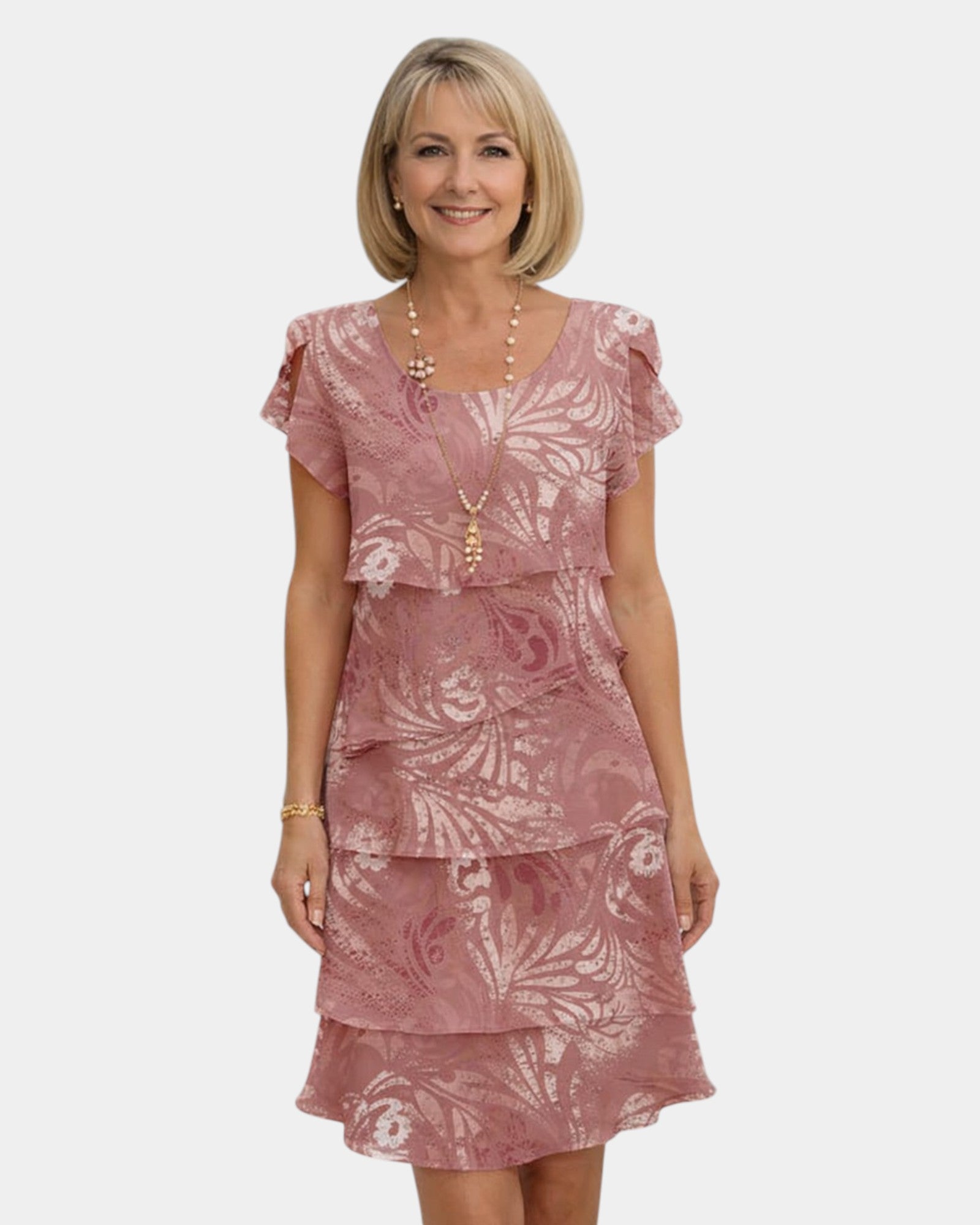 Brune | Robe à volants élégante et confortable