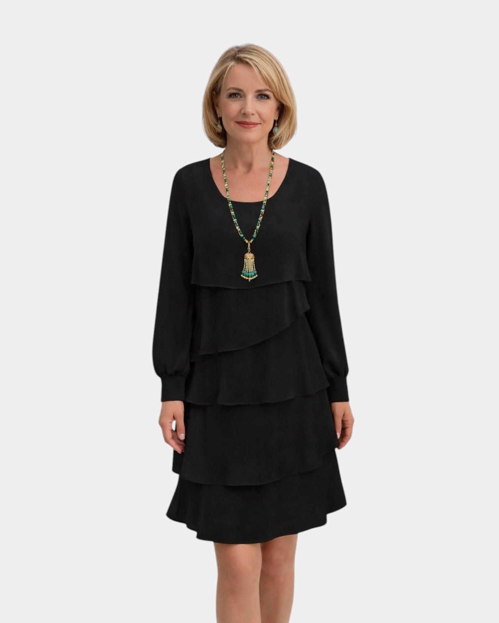 Bertille | Robe Longue à Volants Élégante et Confortable