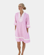 Eunice | Robe à manches courtes rayée avec décolleté en V