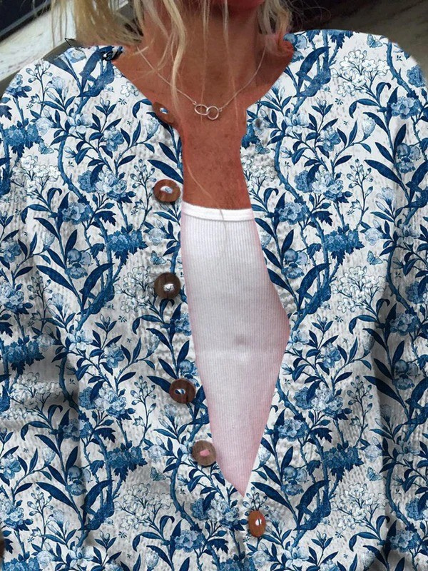 Tiverly™ | Cardigan floral vintage boutonné