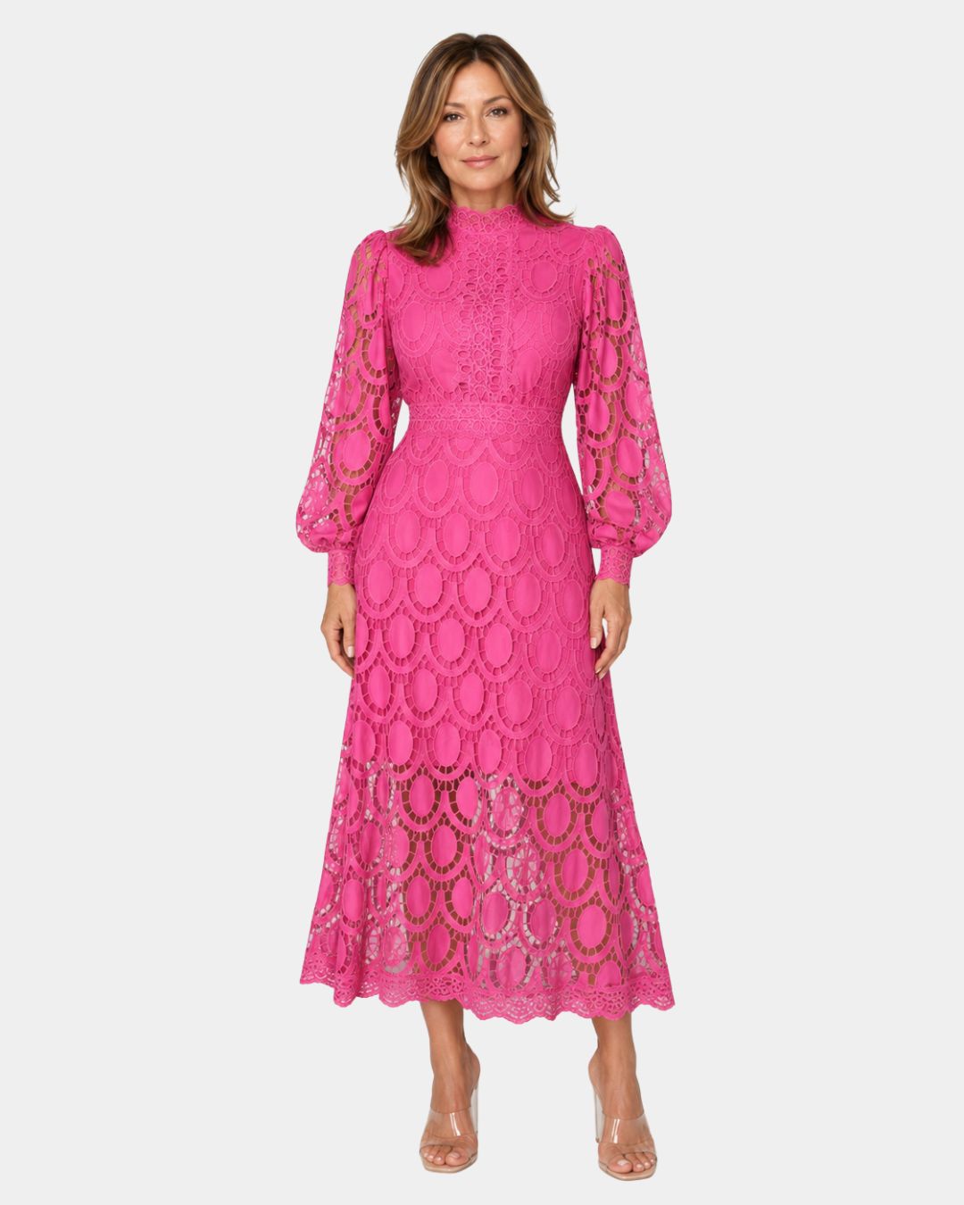 Yvette | Robe Midi en Dentelle Délicate
