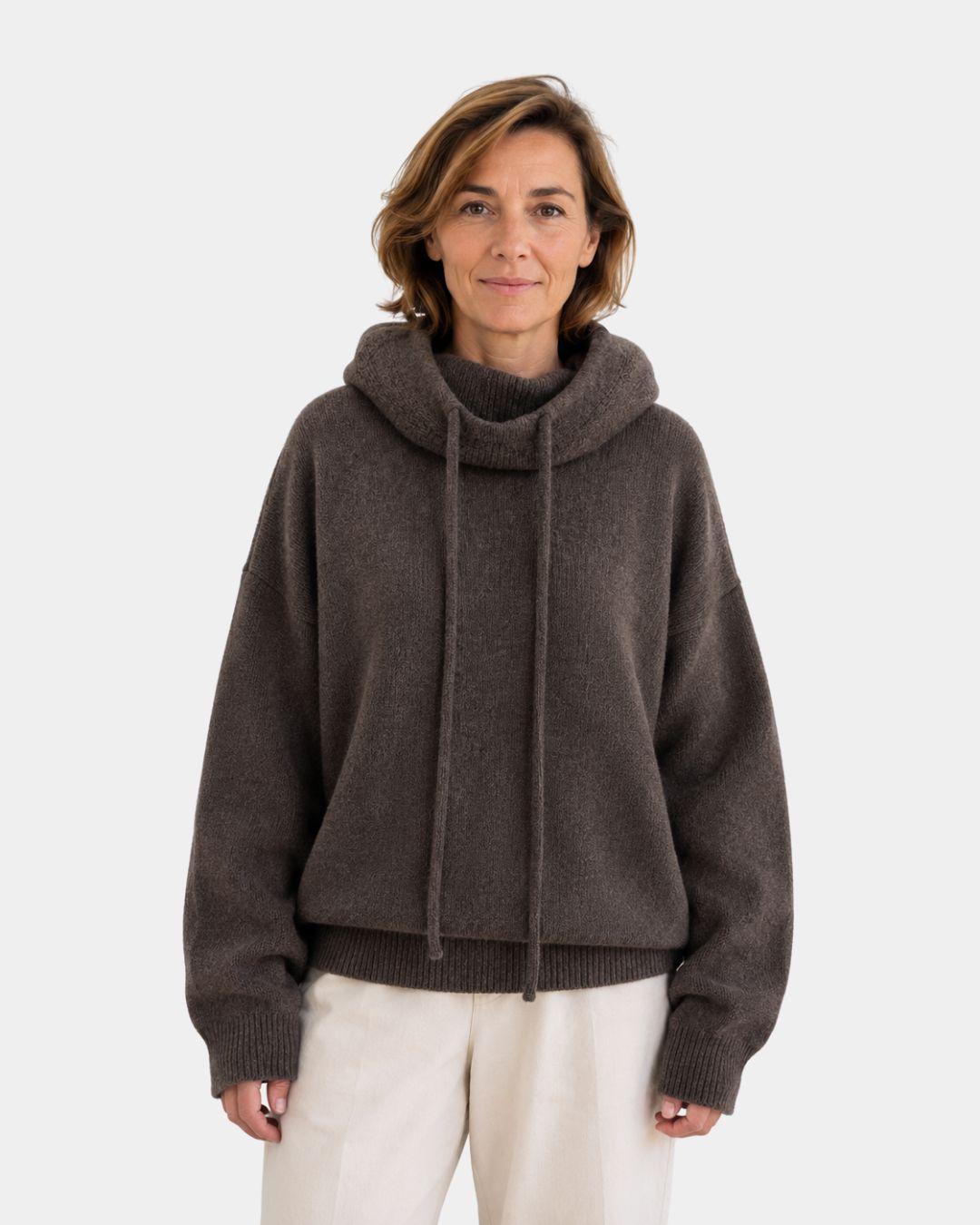 Marie | Pull Douillet avec Col Haut et Capuche