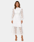 Yvette | Robe Midi en Dentelle Délicate