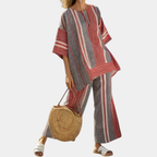 Lyna | Gris Élégant Et Pantalon À Jambes Larges