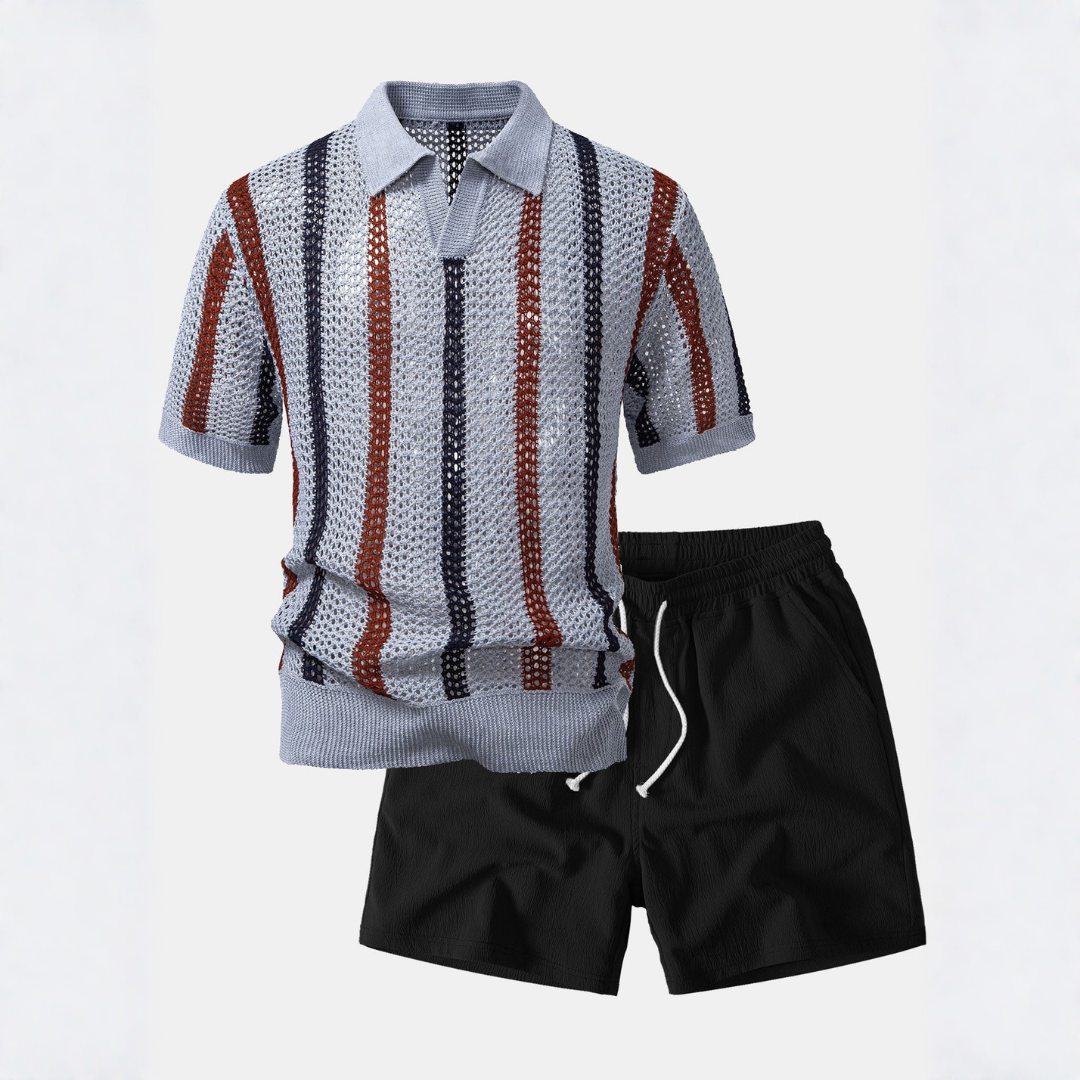 Polo à V et Pantalons Courts