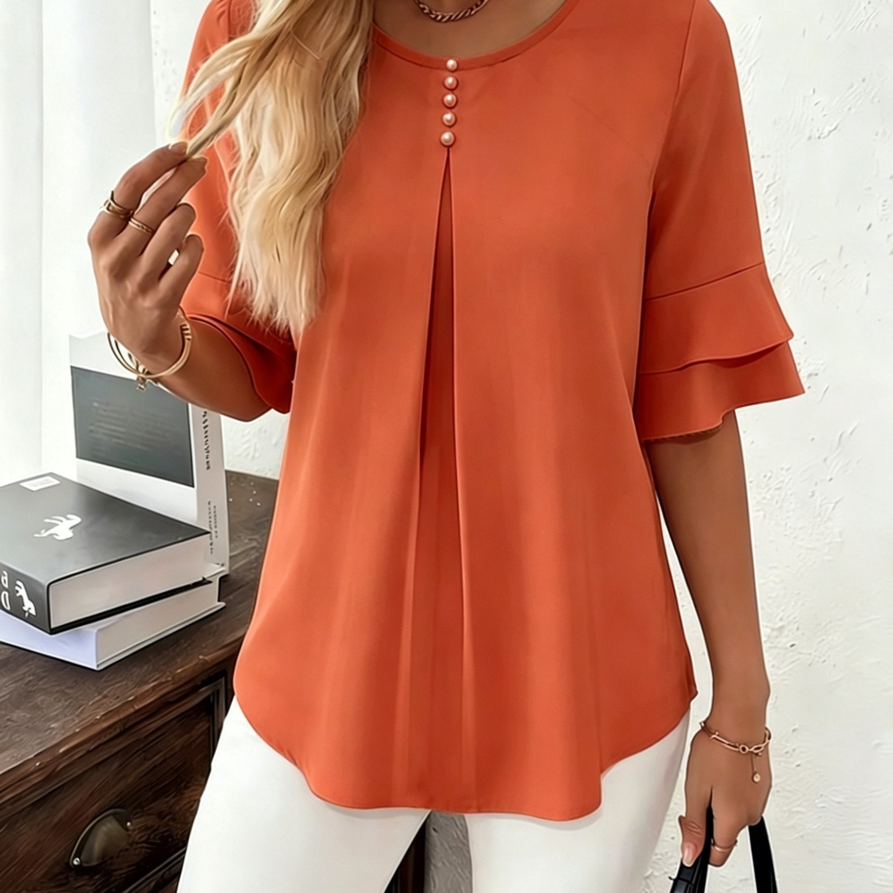 Hadelinde | Blouse élégante à boutons