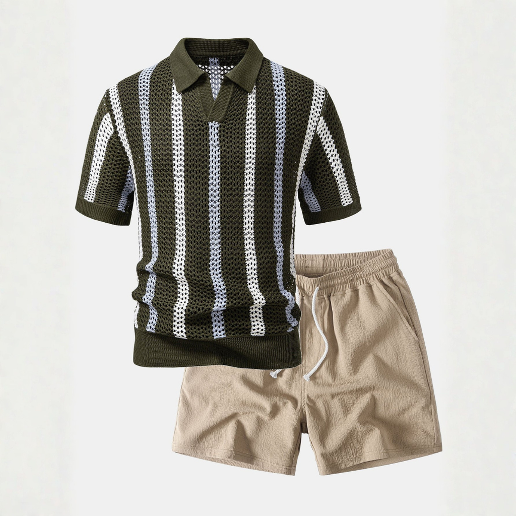 Polo à V et Pantalons Courts