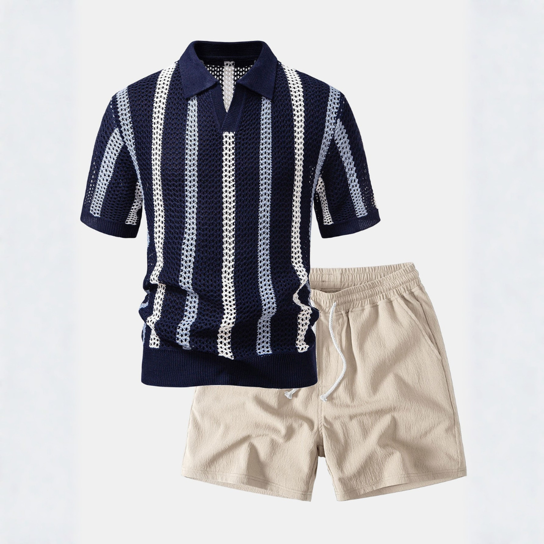 Polo à V et Pantalons Courts