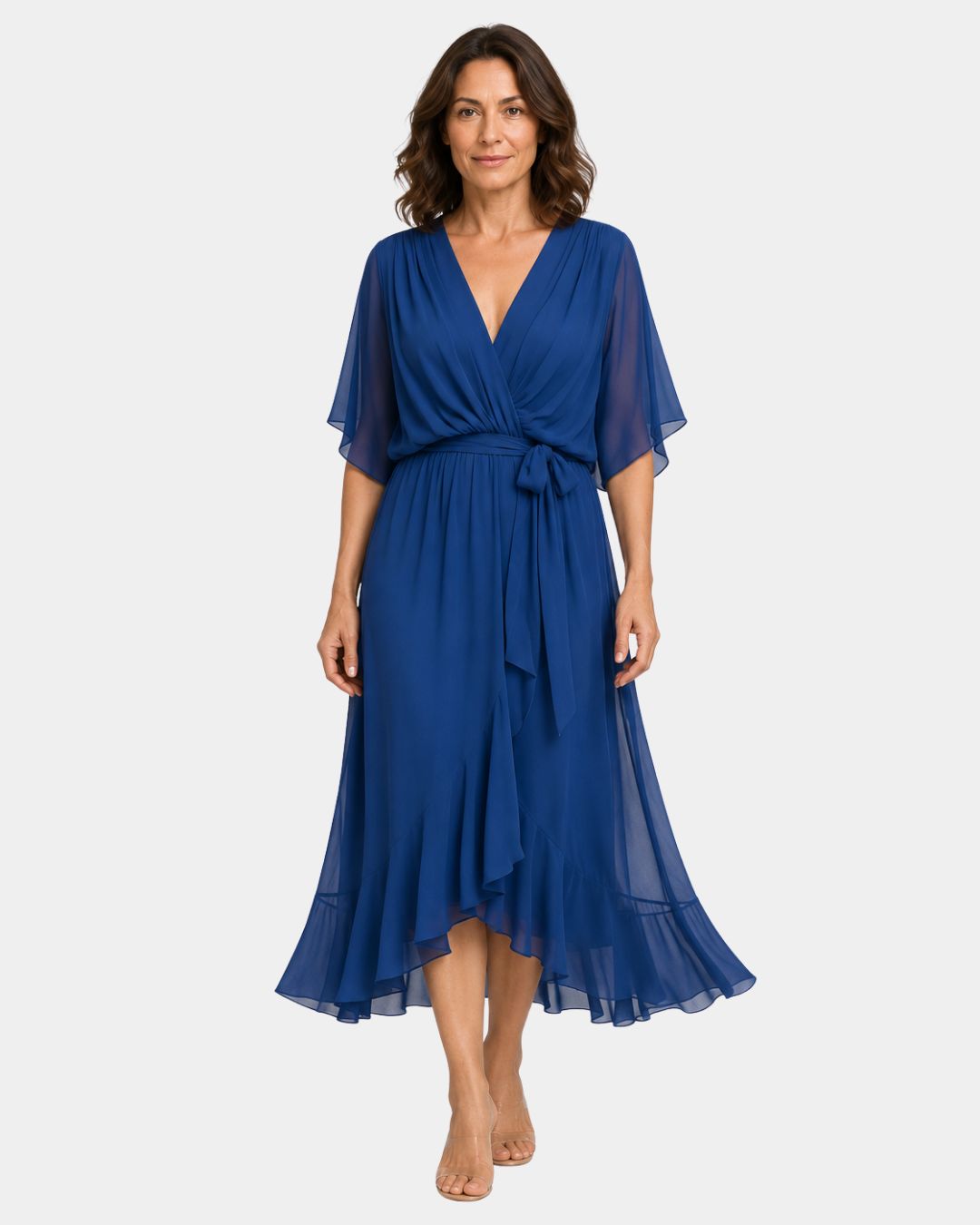 Carmen | Robe en chiffon avec décolleté en V