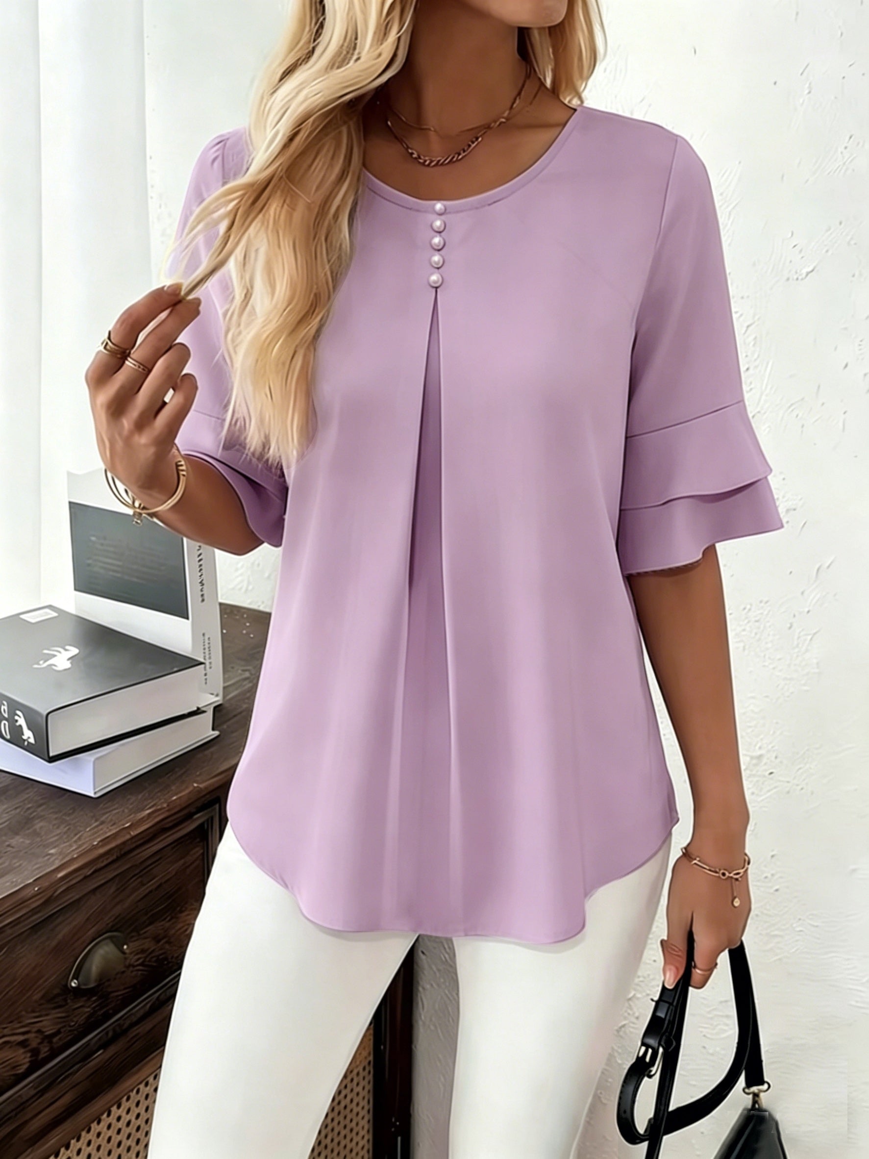 Hadelinde | Blouse élégante à boutons