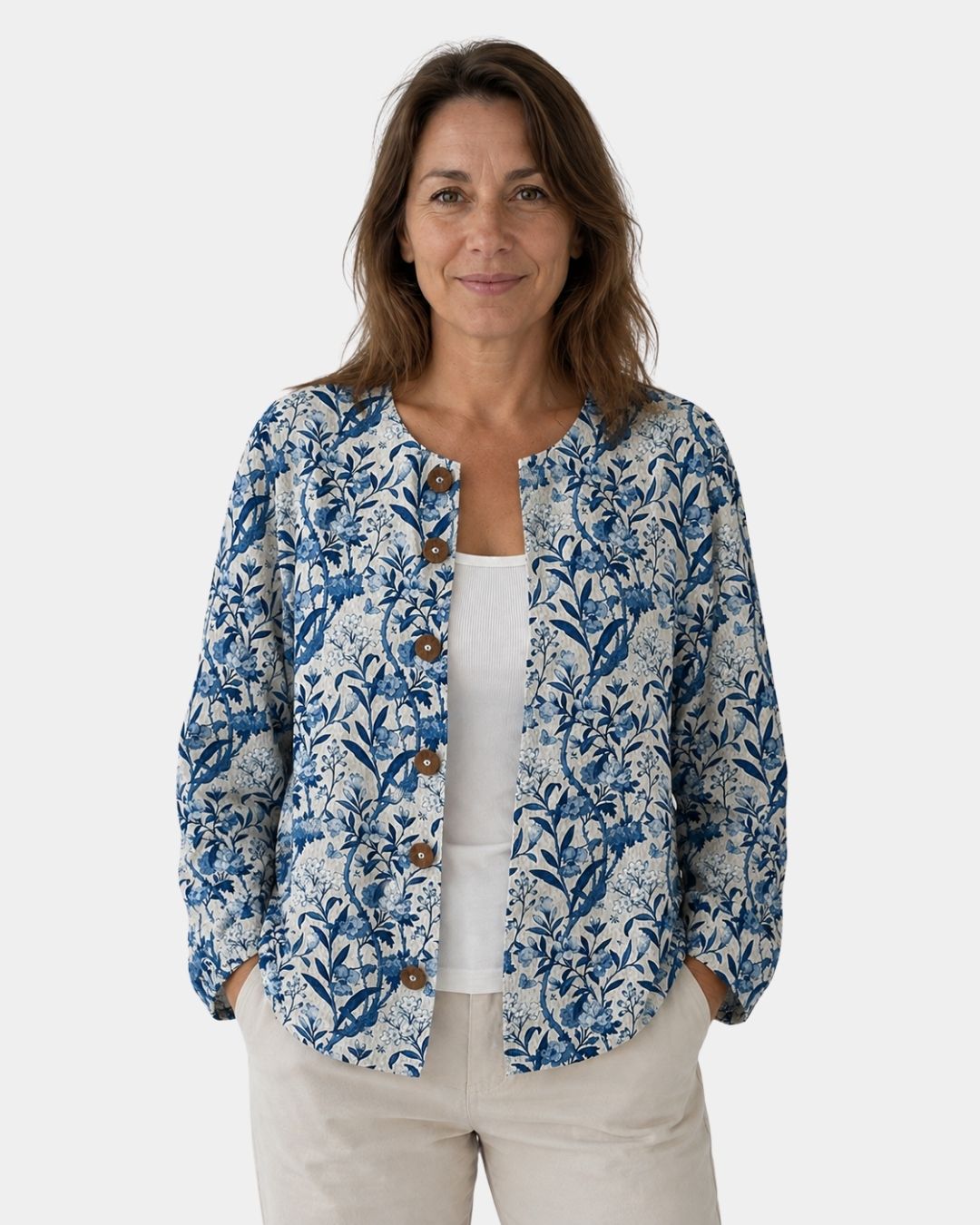 Tiverly | Cardigan floral vintage boutonné