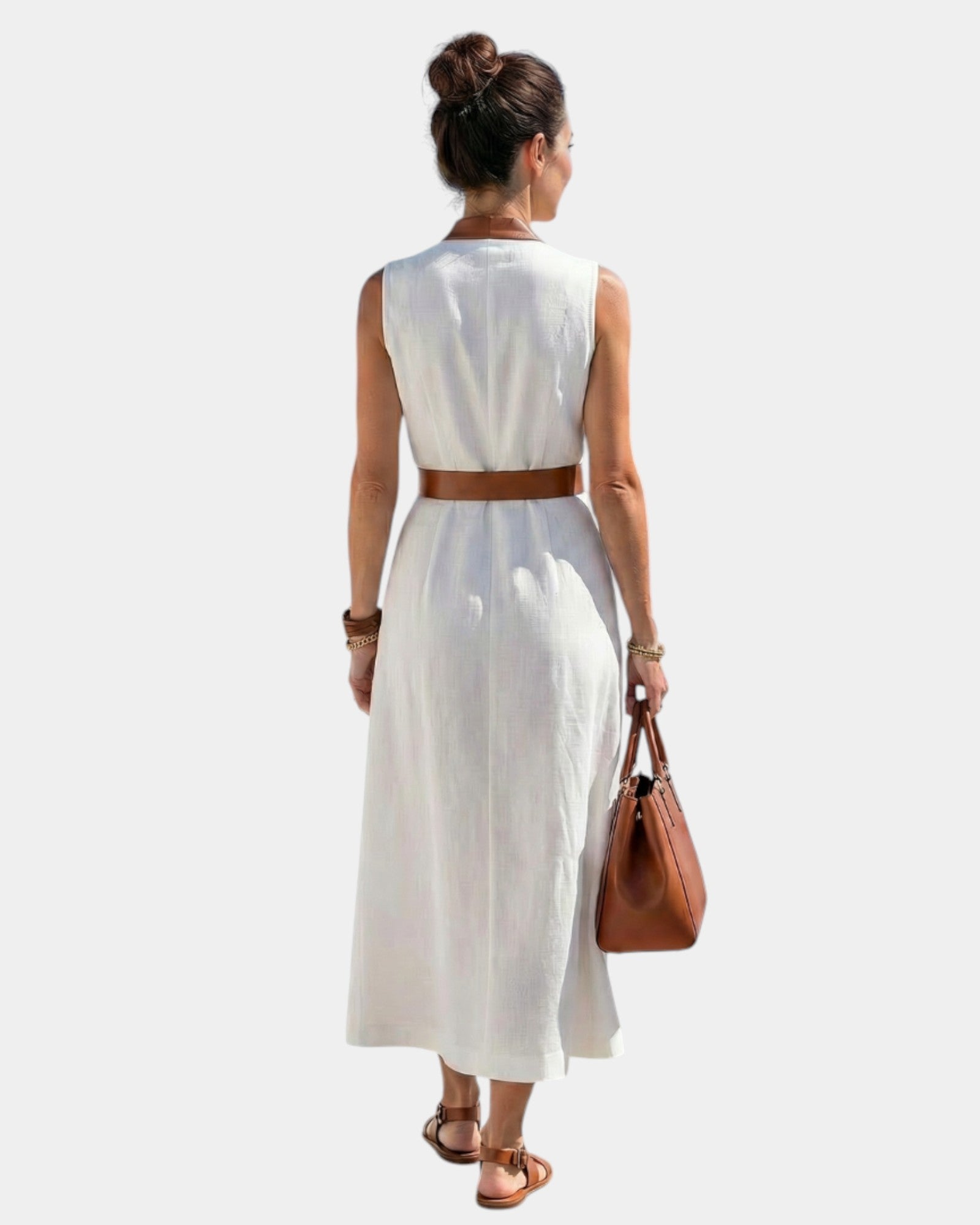 Osanne | Robe midi avec détail contrasté