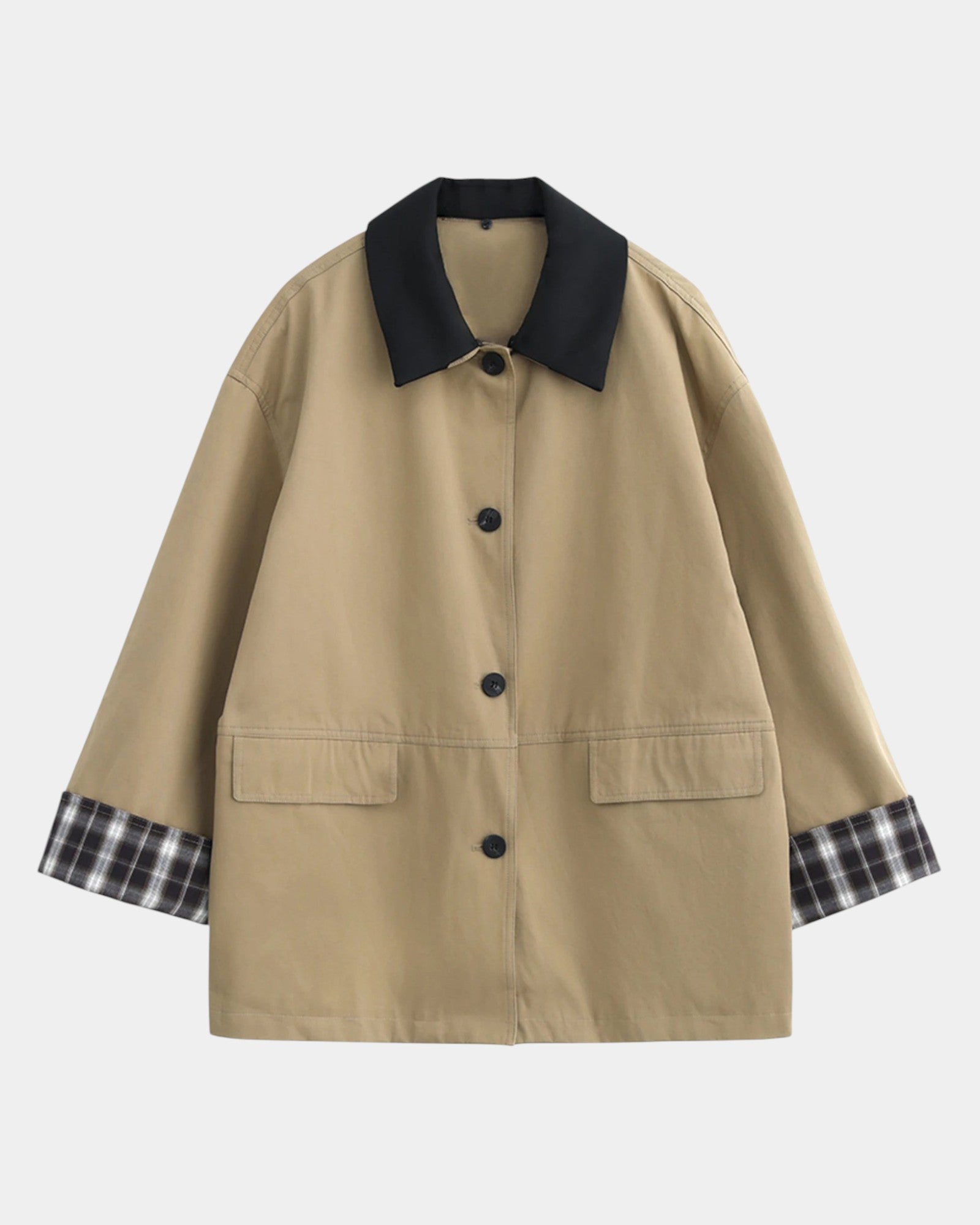Jasélie | Veste à boutons avec détails contrastants
