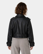 Aigline | Veste trench courte en faux cuir