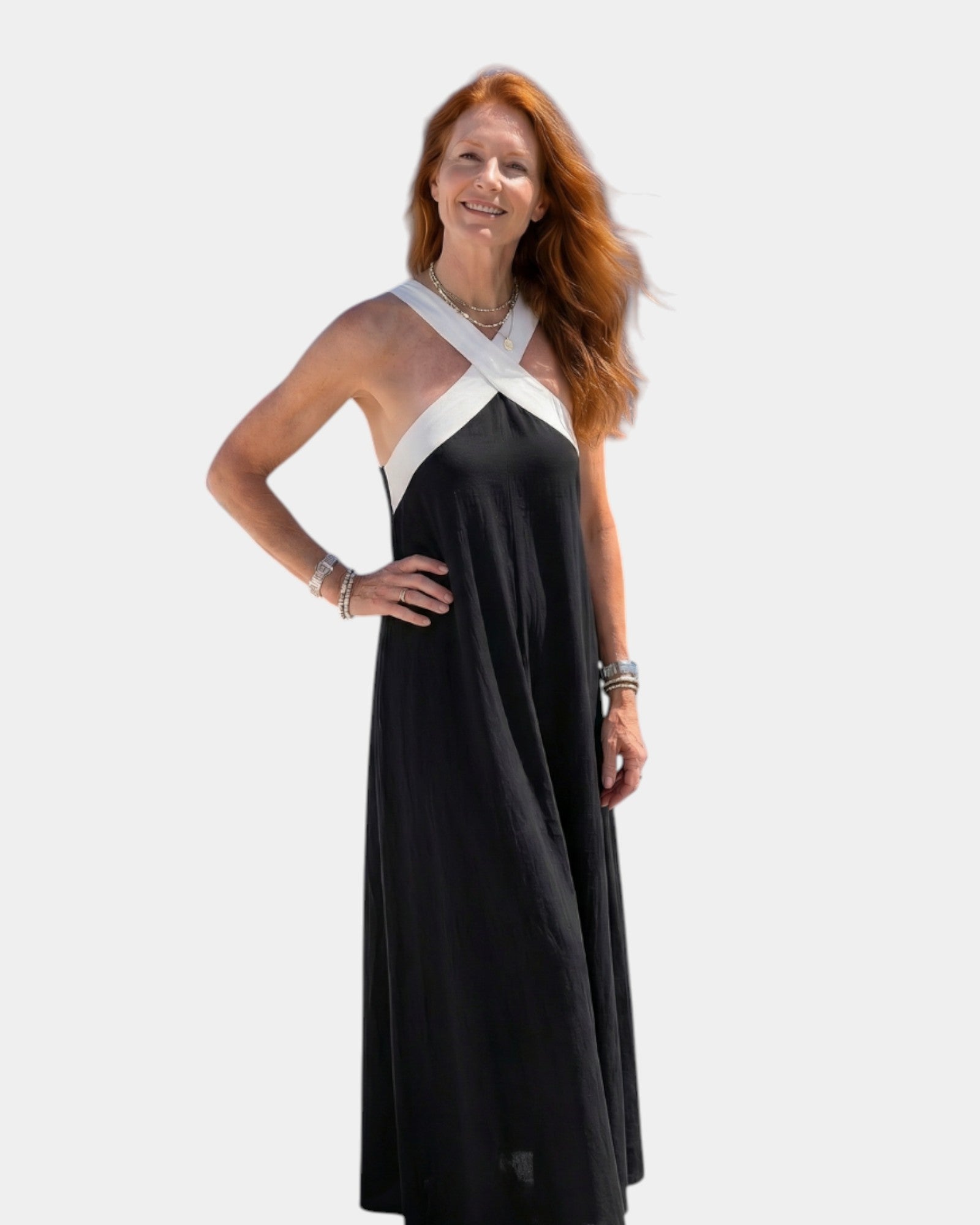 Ména | Robe midi à décolleté croisé