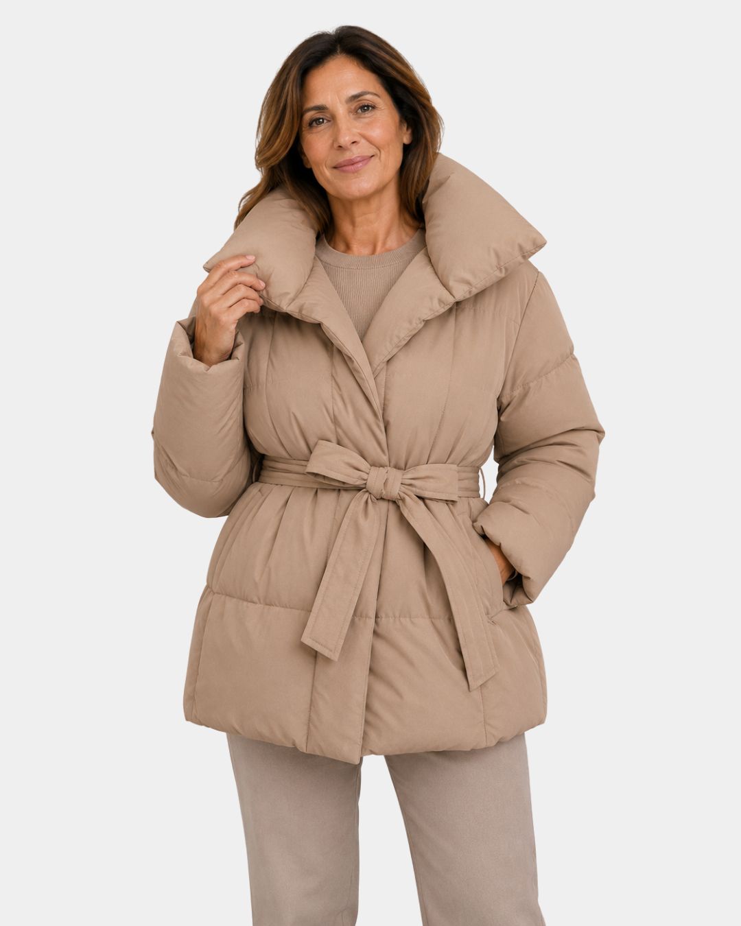Alixène | Veste matelassée pour femmes avec ceinture à la taille
