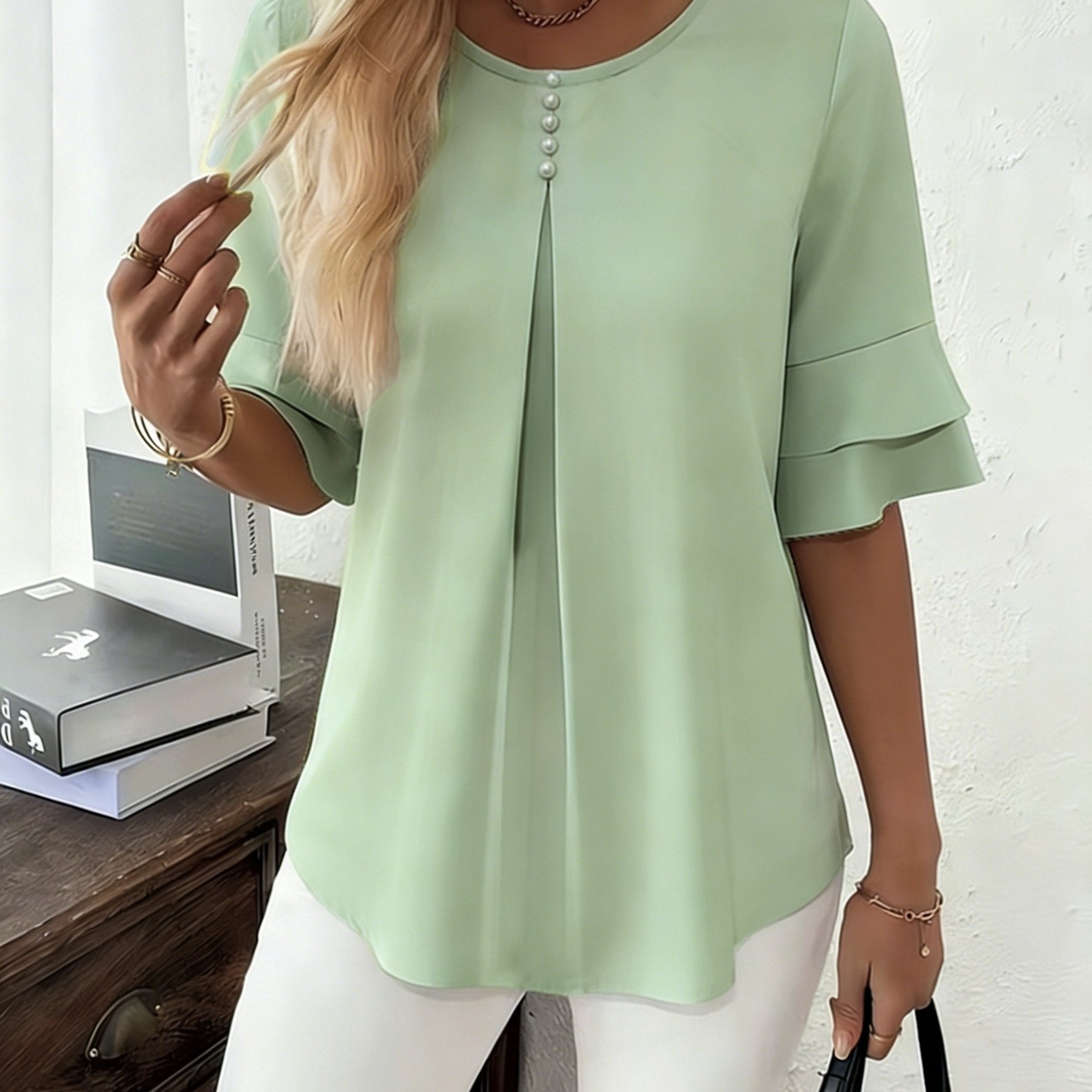 Hadelinde | Blouse élégante à boutons
