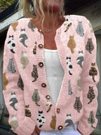 Moxley | Cardigan en maille à motif félin