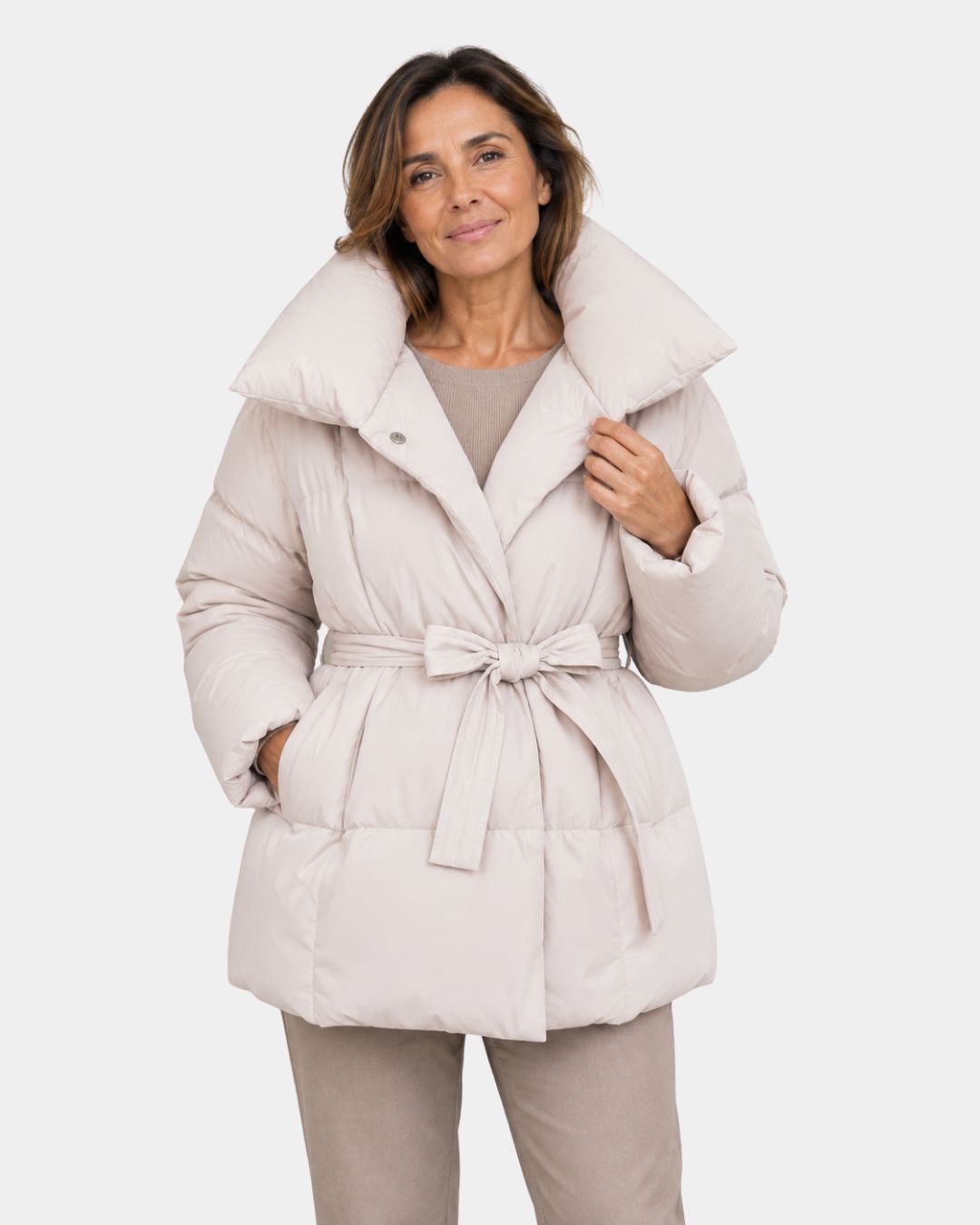 Alixène | Veste matelassée pour femmes avec ceinture à la taille