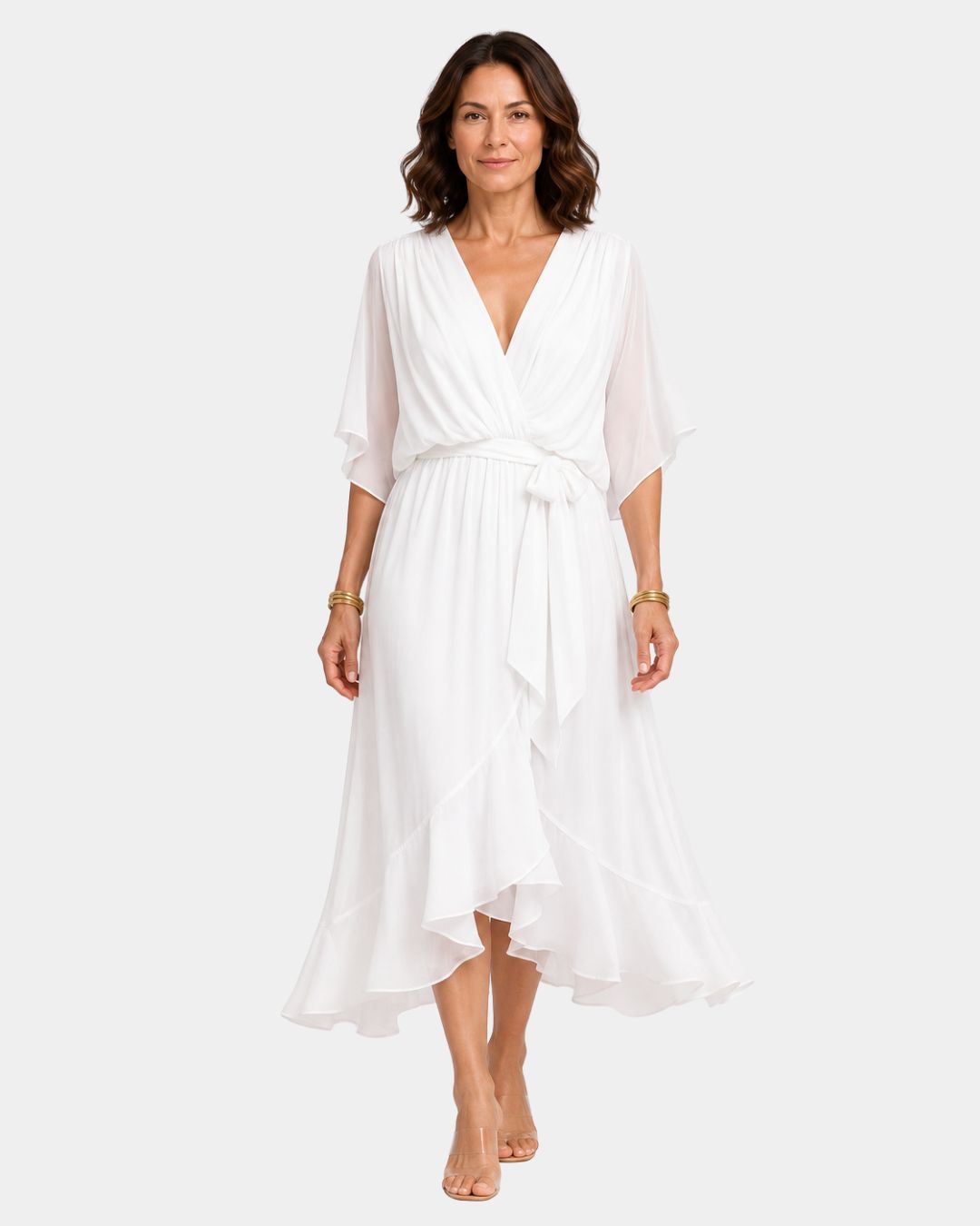 Carmen | Robe en chiffon avec décolleté en V