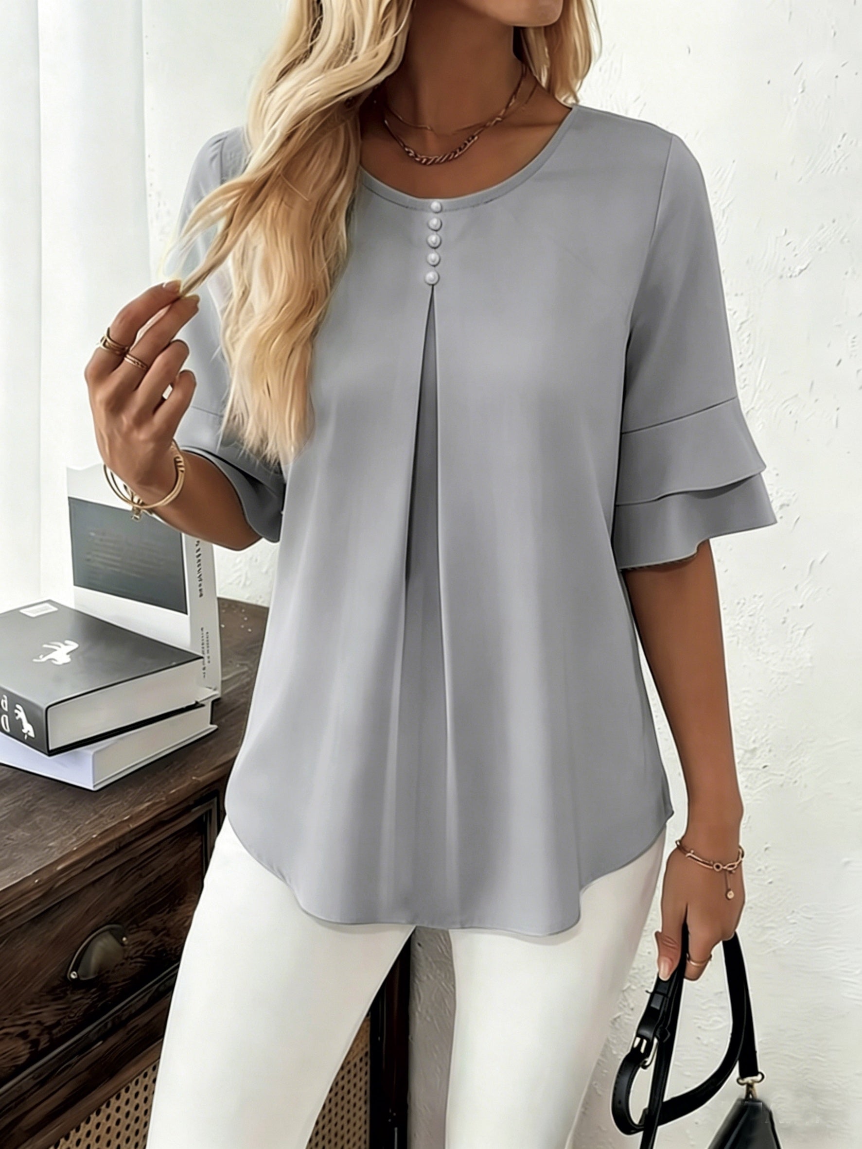Hadelinde | Blouse élégante à boutons