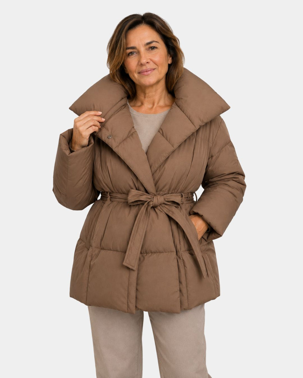 Alixène | Veste matelassée pour femmes avec ceinture à la taille