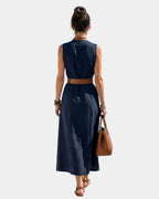 Osanne | Robe midi avec détail contrasté