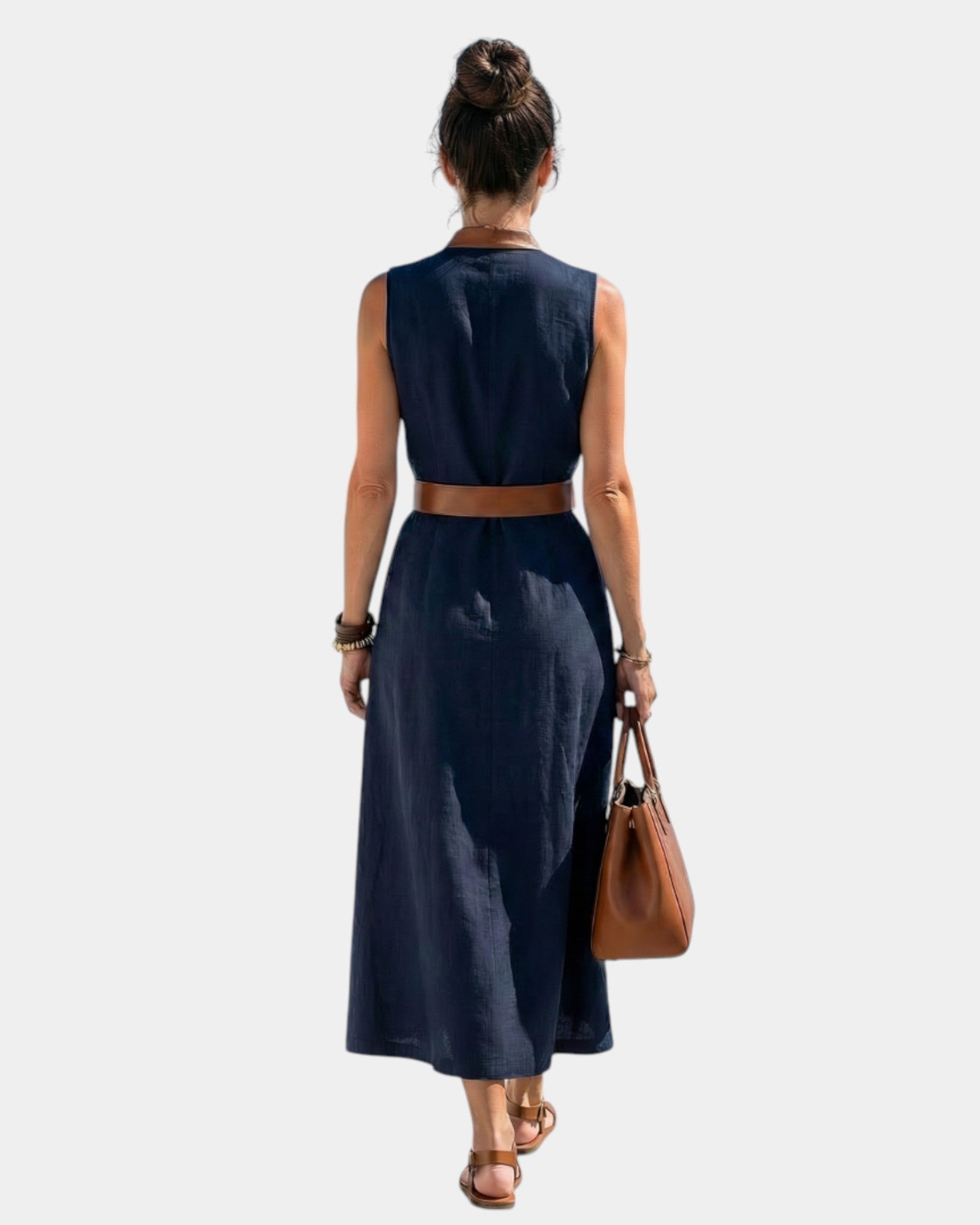 Osanne | Robe midi avec détail contrasté